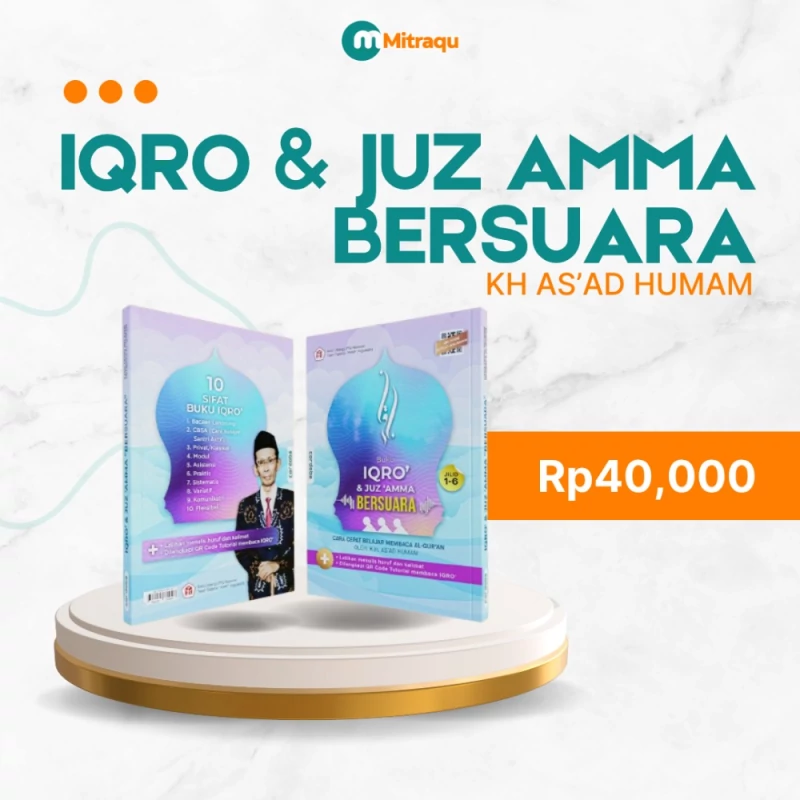 Buku IQRO’ & Juz ‘Amma Bersuara (A5) – Lengkap Jilid 1–6 + Audio & Video QR